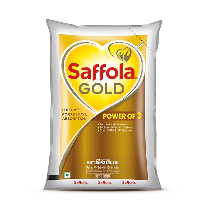 Saffola Gold Refined Cooking oil  1 Litre Pouch